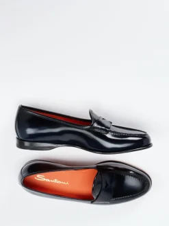 – Penny Loafer aus Kalbleder in Dunkel-Santoni Clearance