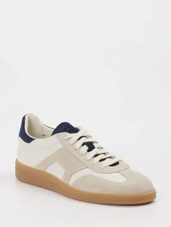 – Retro-Sneaker aus Leder und Velours Beige-Santoni Sale