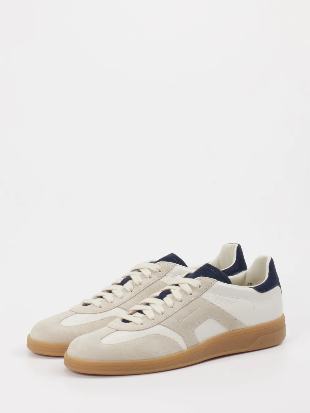 – Retro-Sneaker aus Leder und Velours Beige-Santoni Sale