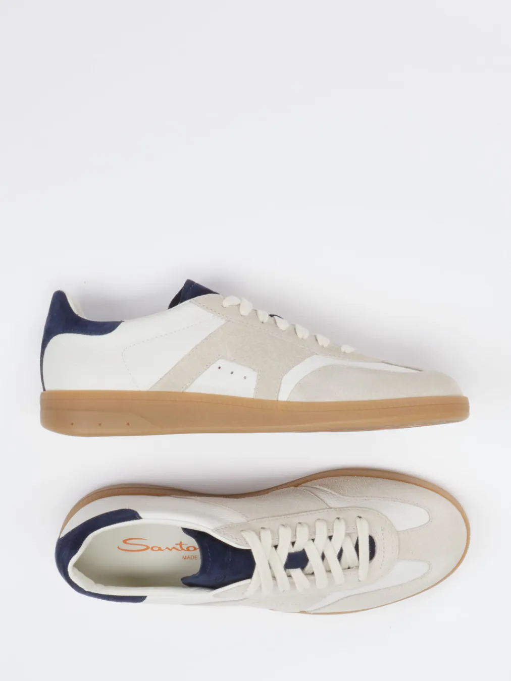 – Retro-Sneaker aus Leder und Velours Beige-Santoni Sale