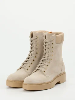 – Schnürstiefelette aus Veloursleder-Santoni New