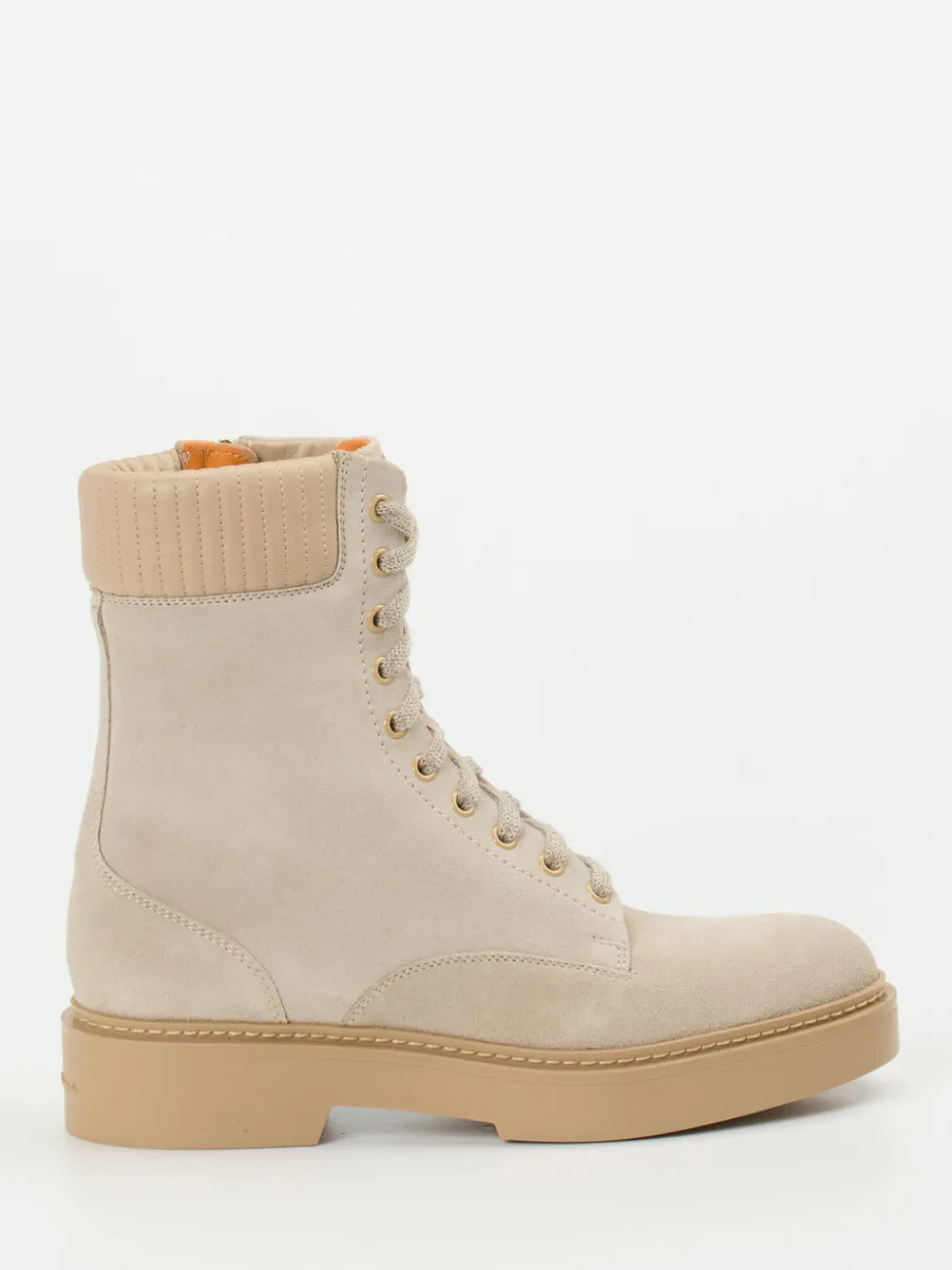 – Schnürstiefelette aus Veloursleder-Santoni New