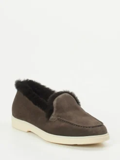– Slipper aus Veloursleder dunkel-Santoni Discount