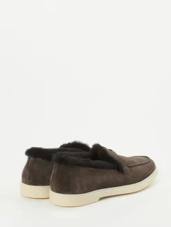 – Slipper aus Veloursleder dunkel-Santoni Discount