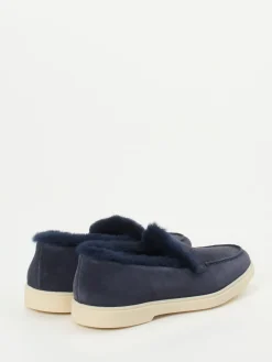 – Slipper aus Veloursleder in Dunkel-Santoni Discount