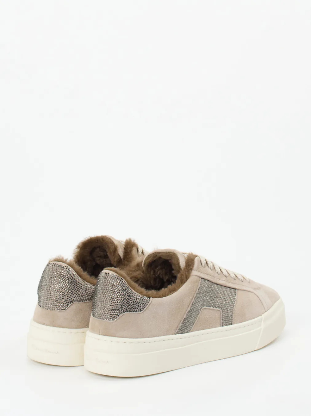 – Sneaker aus Veloursleder mit Glitzer-Santoni Discount