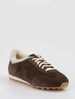 – Sneaker aus Veloursleder schoko-Santoni New