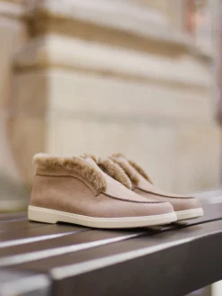 – Stiefelette aus Kalbleder mit Lammfellfutter-Santoni Best