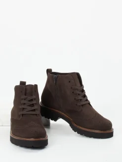 – Brogue-Boots aus Veloursleder dunkel-Semler Clearance