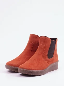 – Chelsea-Stiefelette aus Veloursleder ziegelrot-Semler Sale