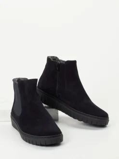 – Chelsea-Stiefelette aus Veloursleder dunkel-Semler Discount