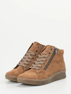 – Keilboots aus Veloursleder cognacfarben-Semler New