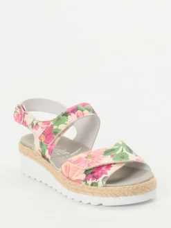 – Keilsandale aus geprägtem Leder floral-Semler Best