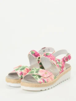 – Keilsandale aus geprägtem Leder floral-Semler Best