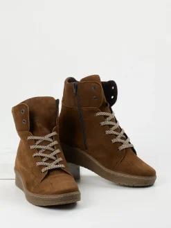 – Keilstiefelette aus Veloursleder-Semler