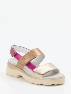 – Klettsandale aus Metallic-Kalbleder-Semler Sale