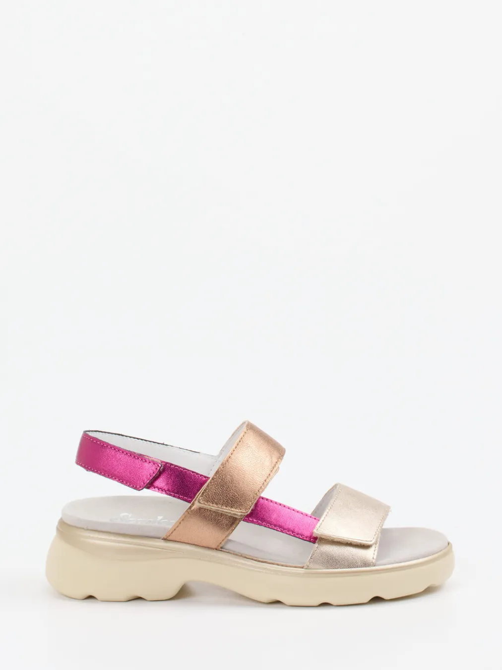 – Klettsandale aus Metallic-Kalbleder-Semler Sale