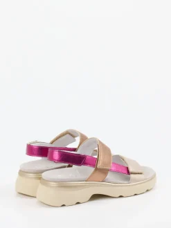 – Klettsandale aus Metallic-Kalbleder-Semler Sale