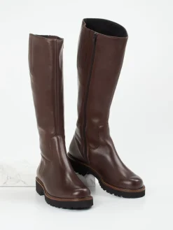 – Kniestiefel aus Kalbleder in Dunkel-Semler Sale