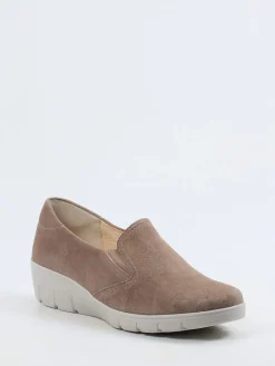 – Komfort-Slipper aus Veloursleder taupe-Semler Outlet