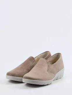 – Komfort-Slipper aus Veloursleder taupe-Semler Outlet
