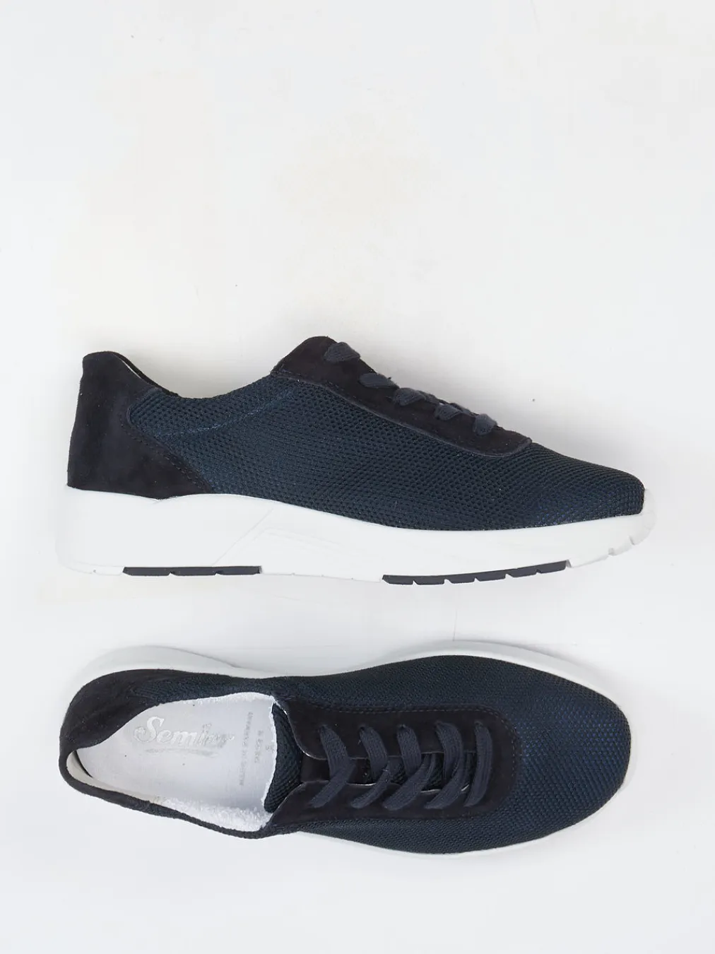 – Komfort-Sneaker aus Mesh und Veloursleder Dunkel-Semler New