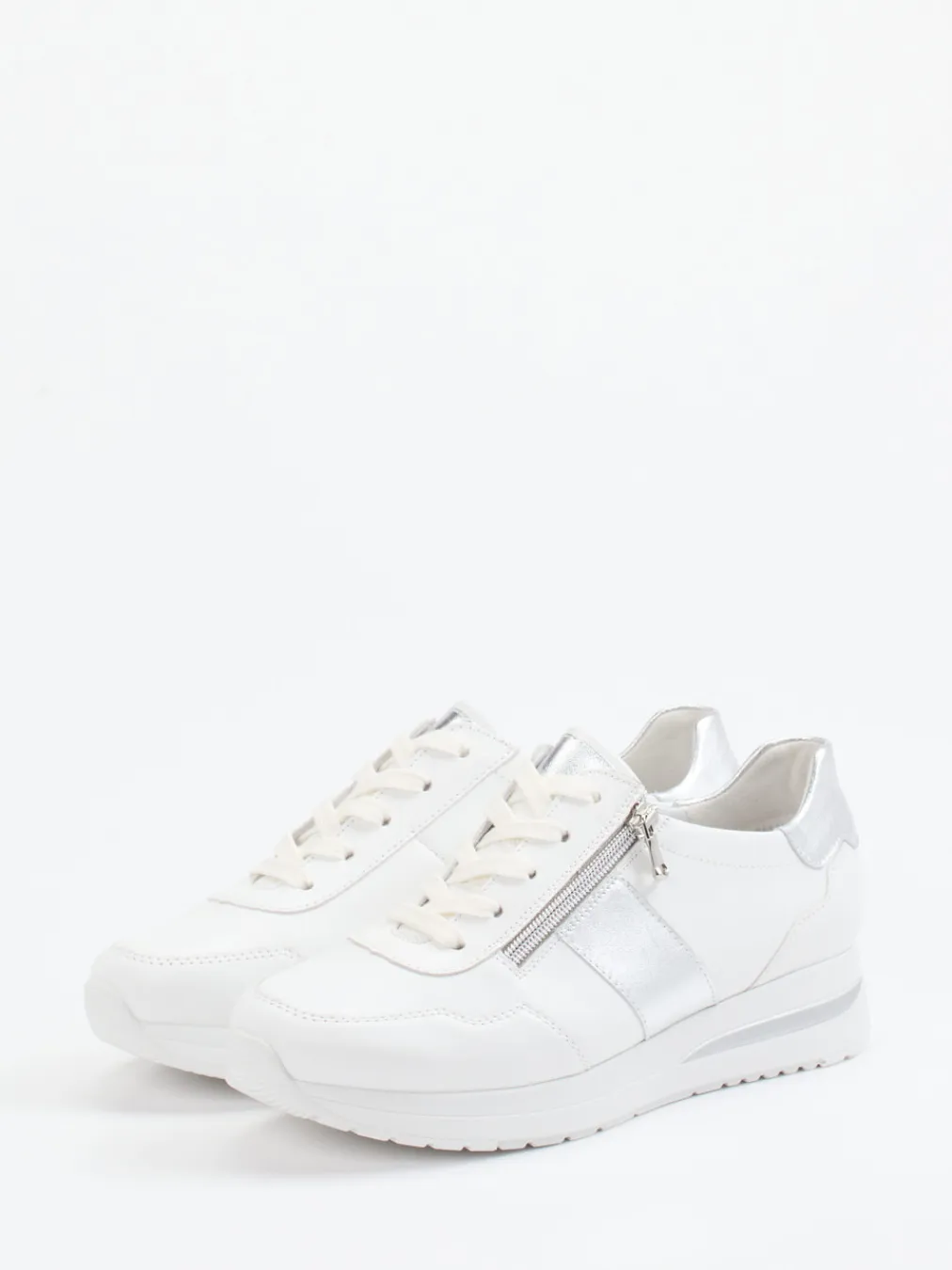 – Komfort-Sneaker aus Kalbleder -silber-Semler Clearance