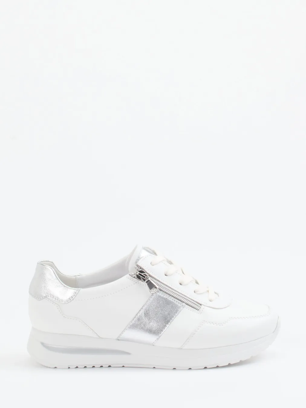 – Komfort-Sneaker aus Kalbleder -silber-Semler Clearance