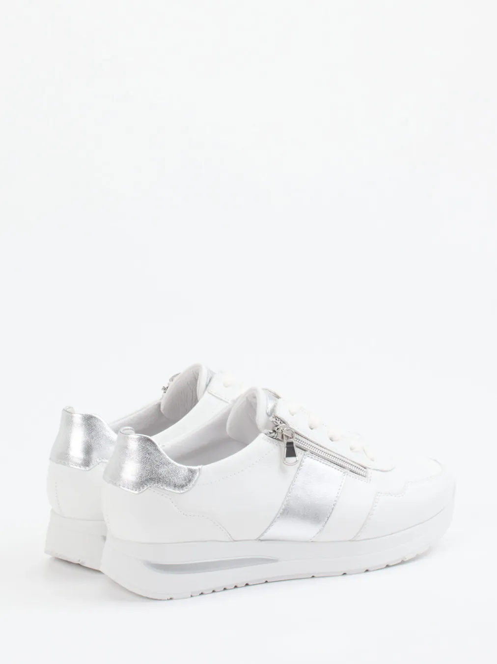 – Komfort-Sneaker aus Kalbleder -silber-Semler Clearance