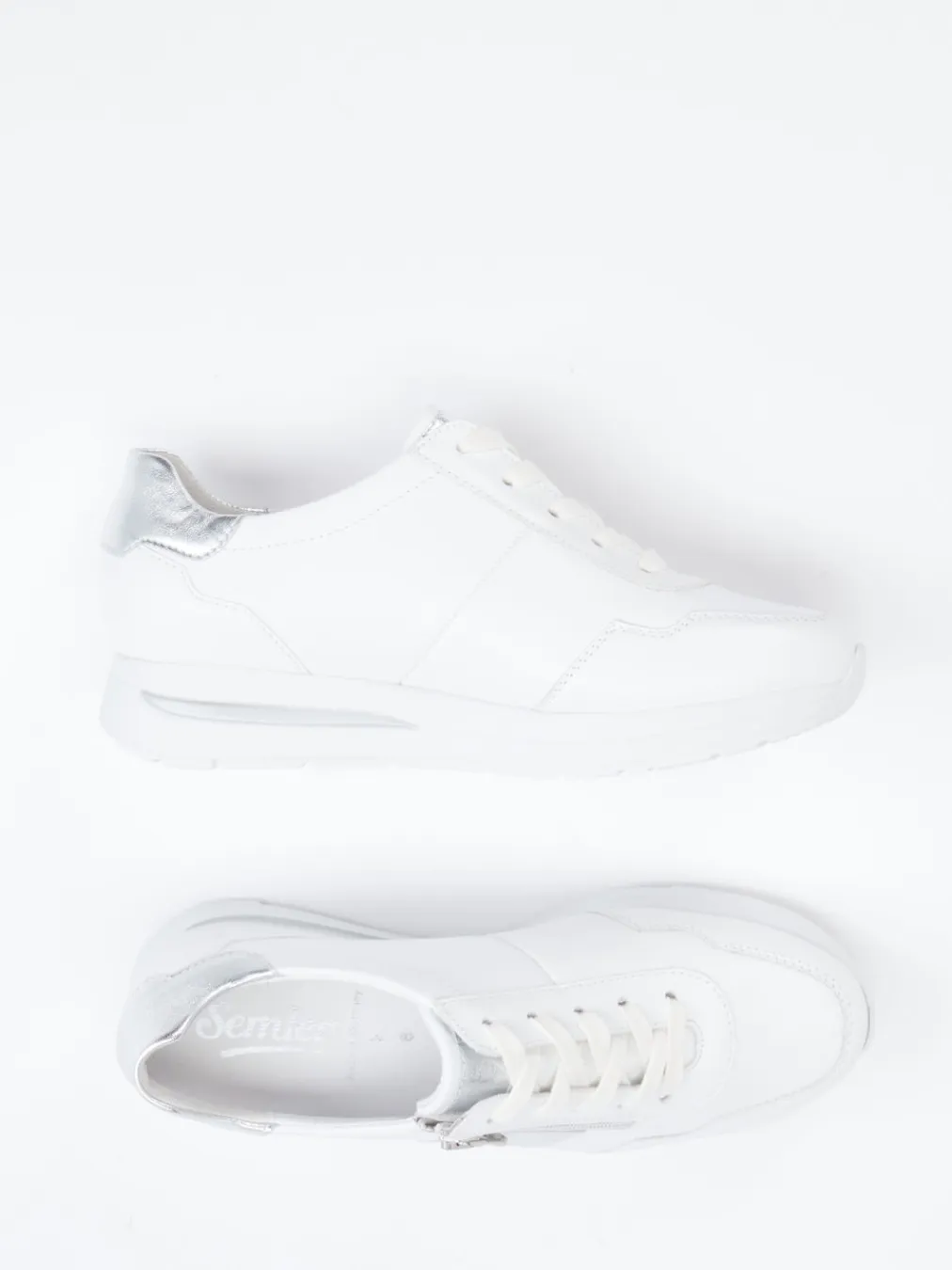 – Komfort-Sneaker aus Kalbleder -silber-Semler Clearance