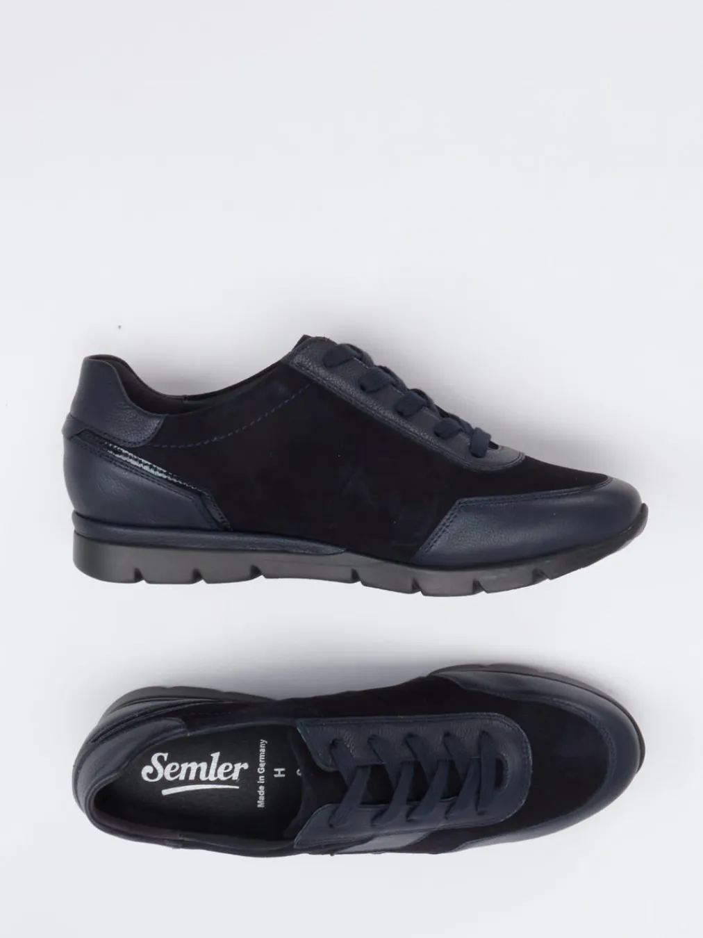 – Komfort-Sneaker aus Leder in Dunkel-Semler Discount