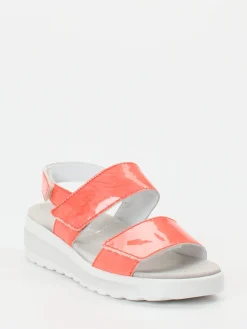 – Sandalen aus Lackleder in Korallenrot-Semler Outlet