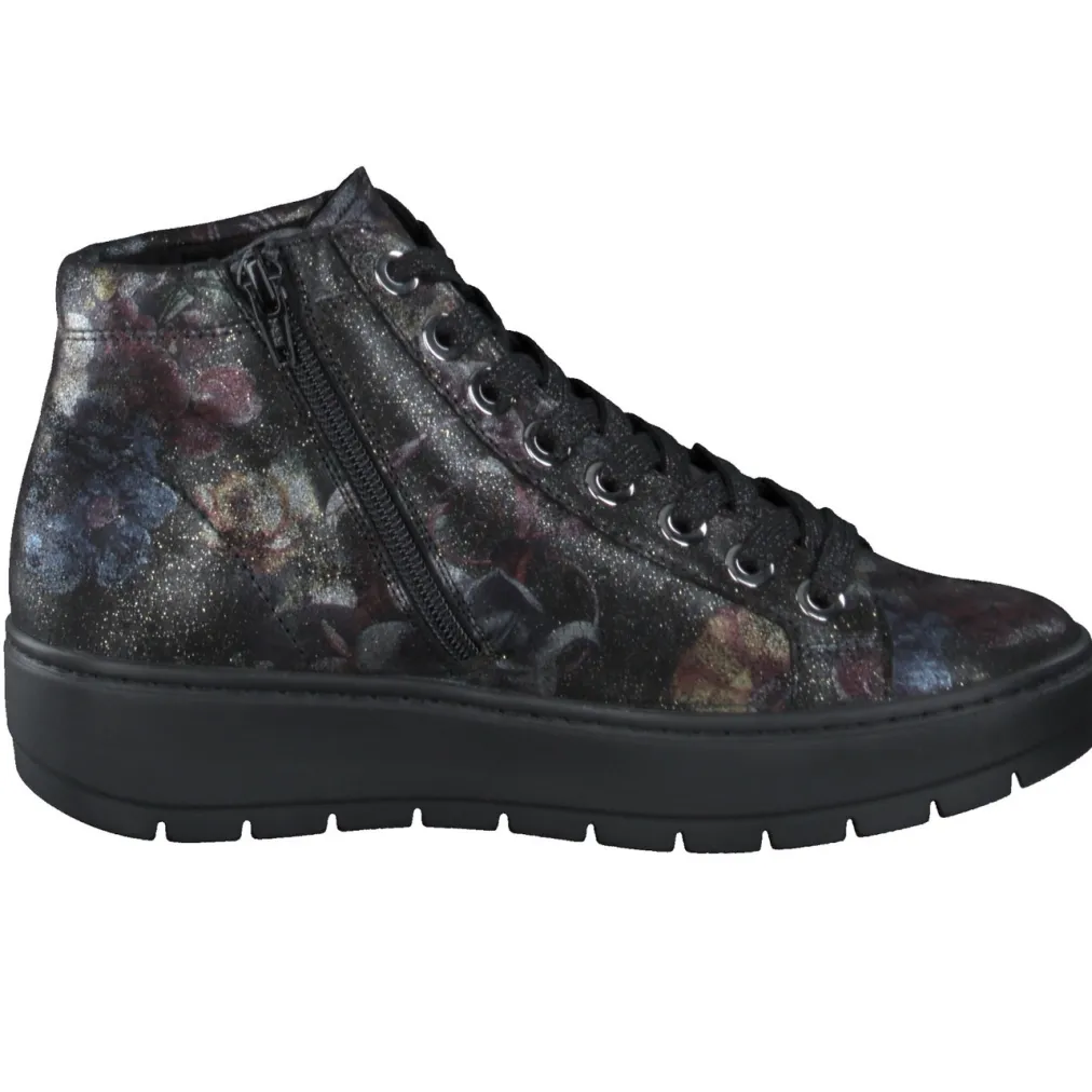 – Schnürboots aus geprägtem Leder floral-Semler Sale