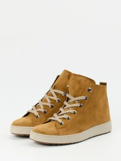 – Schnürstiefelette aus Veloursleder cognac-Semler