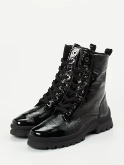 – Schnürstiefelette aus Lackleder-Semler New