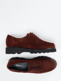 – Derby-Schnürschuh aus Veloursleder wein-Sioux