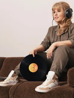 – High-Top Sneaker aus Metallicleder-Sioux