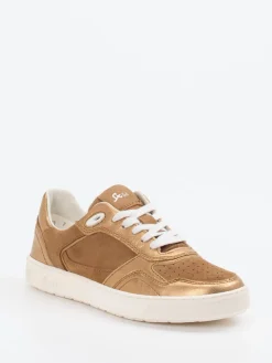– Sneaker aus Metallic- und Veloursleder bronzefarben-Sioux Sale
