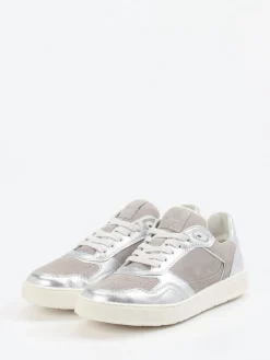 – Sneaker aus Veloursleder und Metallicleder-Sioux Discount