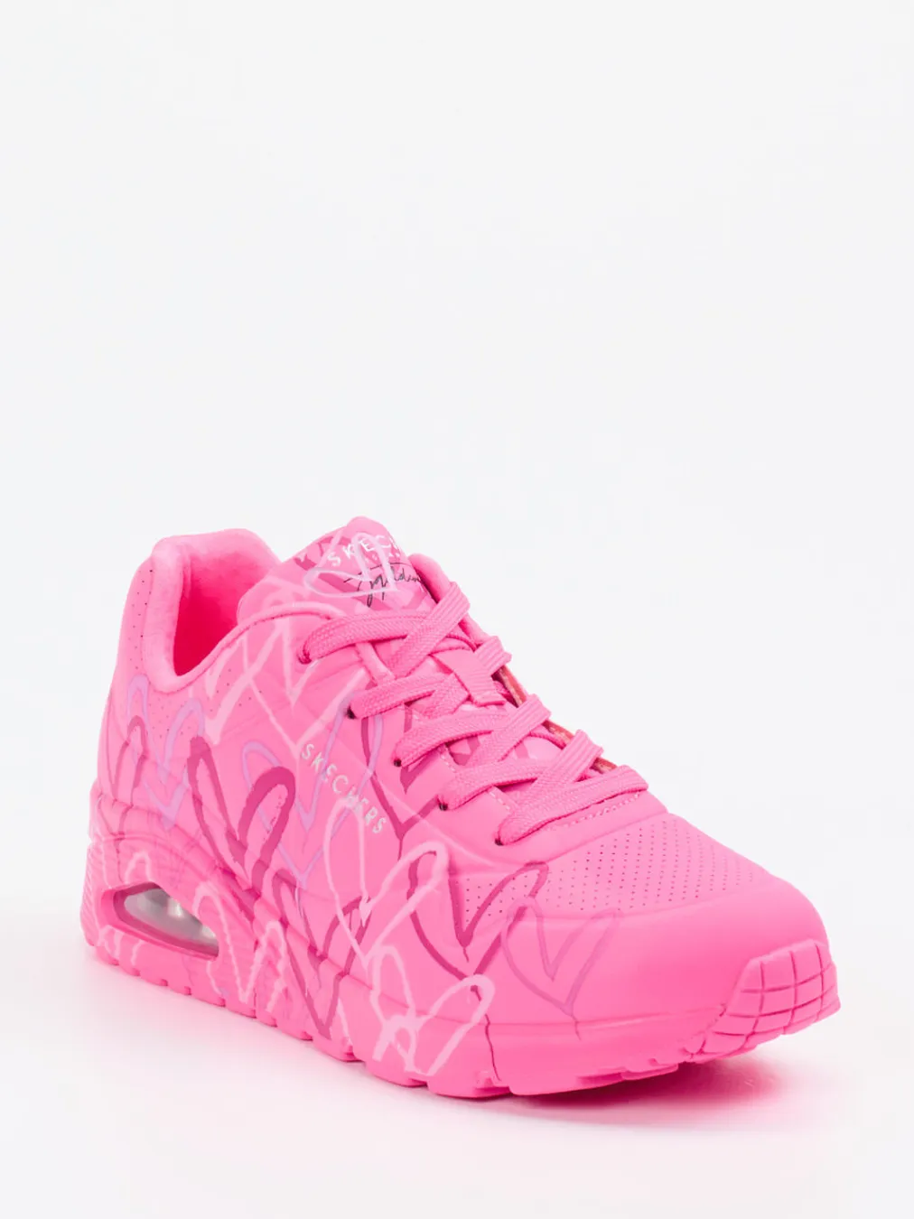 – Chunky Sneaker aus Nubukleder Neonpink-Skechers Discount