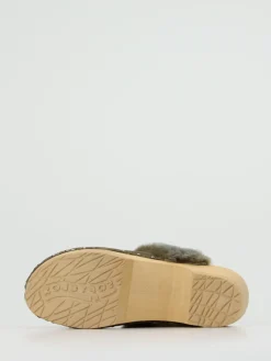 – Clogs aus Veloursleder mit Lammfell-Softclox Clearance