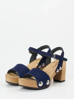 – Plateausandale aus Veloursleder marine-Softclox Best