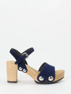 – Plateausandale aus Veloursleder marine-Softclox Best