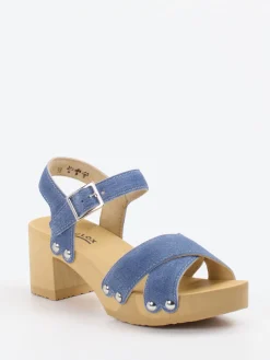 – Sandale aus geprägtem Leder in-Softclox New