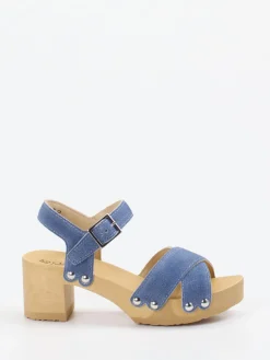 – Sandale aus geprägtem Leder in-Softclox New