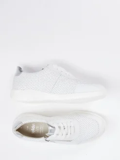 – Komfort-Sneaker aus Kalbleder Offwhite-Solidus