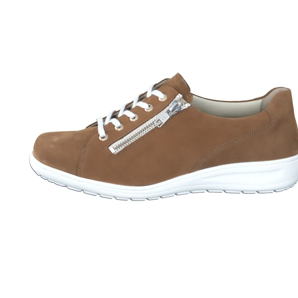 – Komfort-Sneaker aus Nubukleder cognac-Solidus Sale