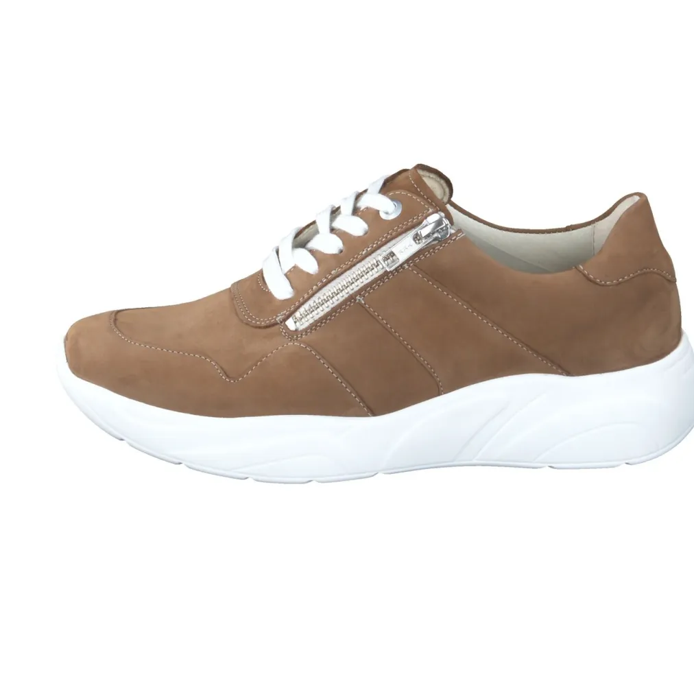– Komfort-Sneaker aus Nubukleder cognac-Solidus