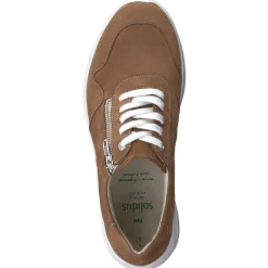 – Komfort-Sneaker aus Nubukleder cognac-Solidus