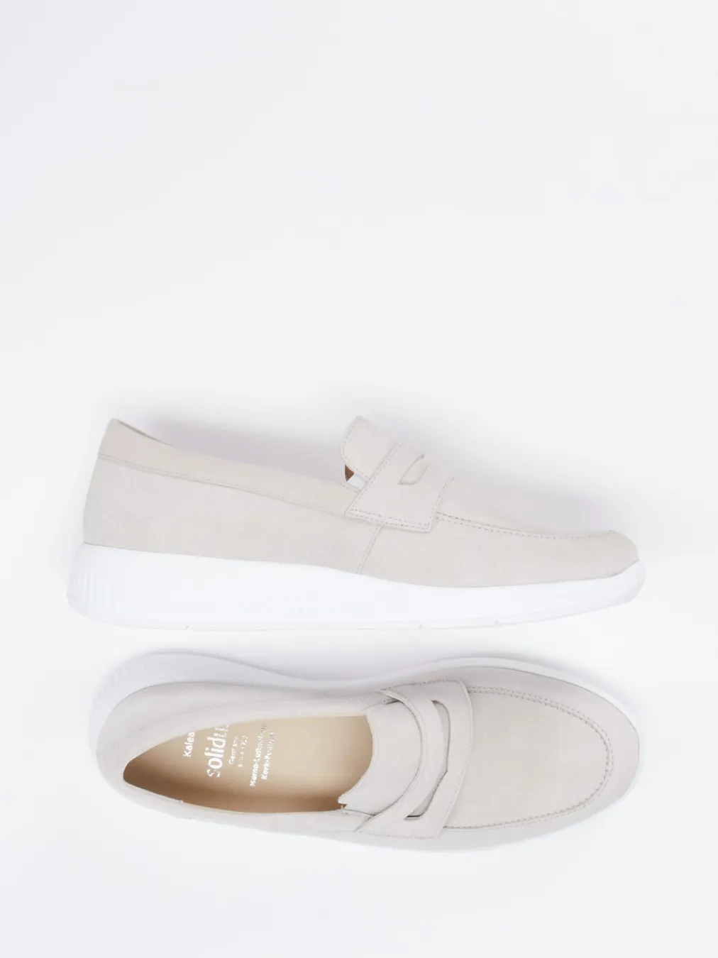 – Slipper aus Veloursleder in Cremebeige-Solidus Online